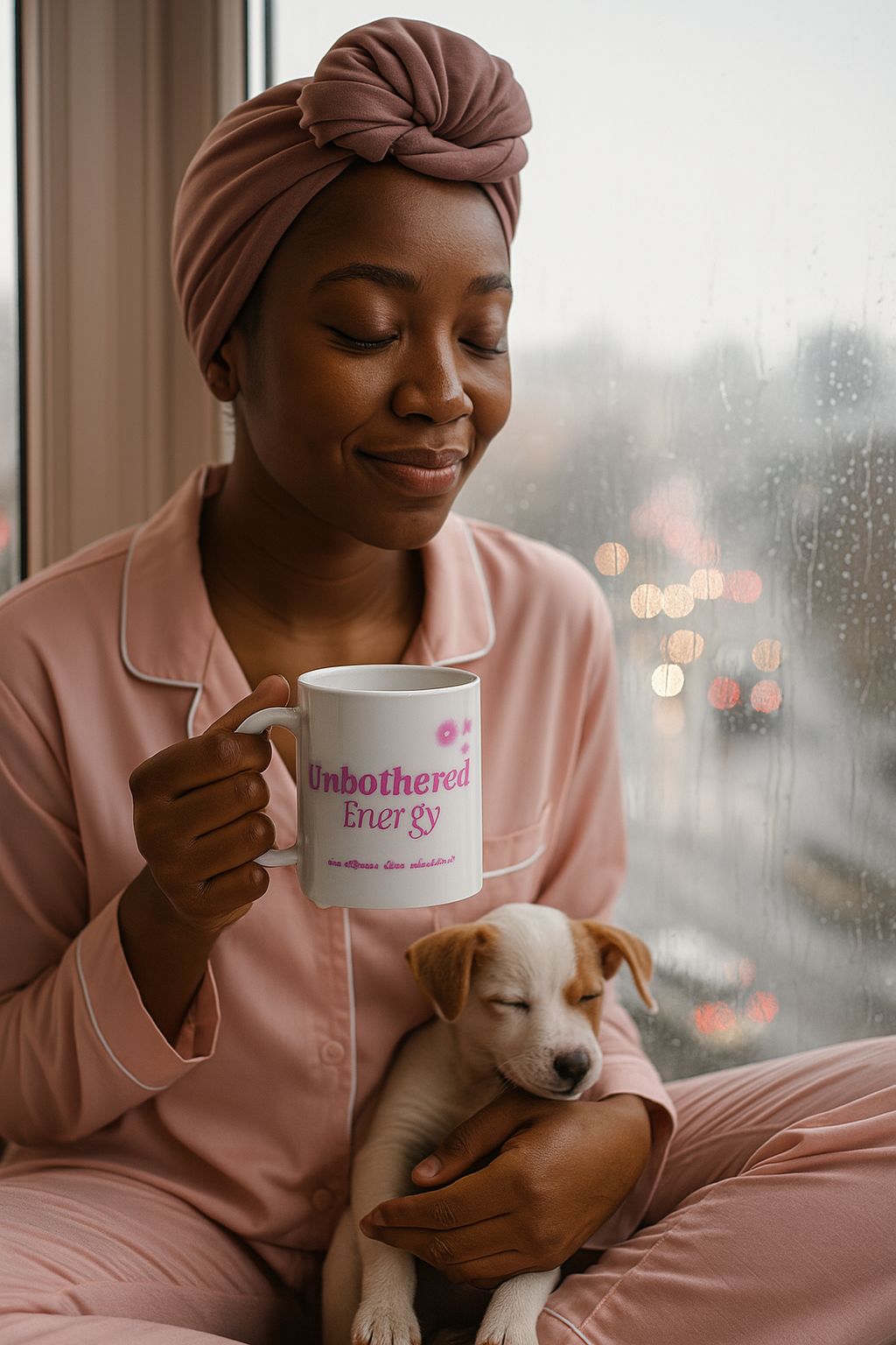 Glow Getta Mug – Unbothered Energy Edition (Pink Font) (Free Shipping)
