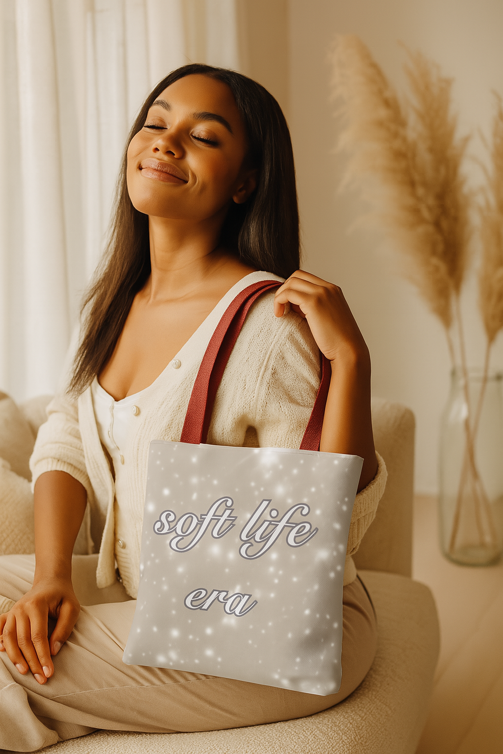 Soft Life Era Bag – Aesthetic Beige Tote for Women Who Carry Peace, Not Pressure