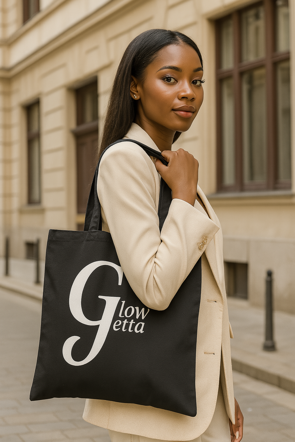 Glow Getta Tote Bag | Black-Owned Empowerment Bag | Reusable Canvas Bag for Women | Natural or Black | Gift for Her