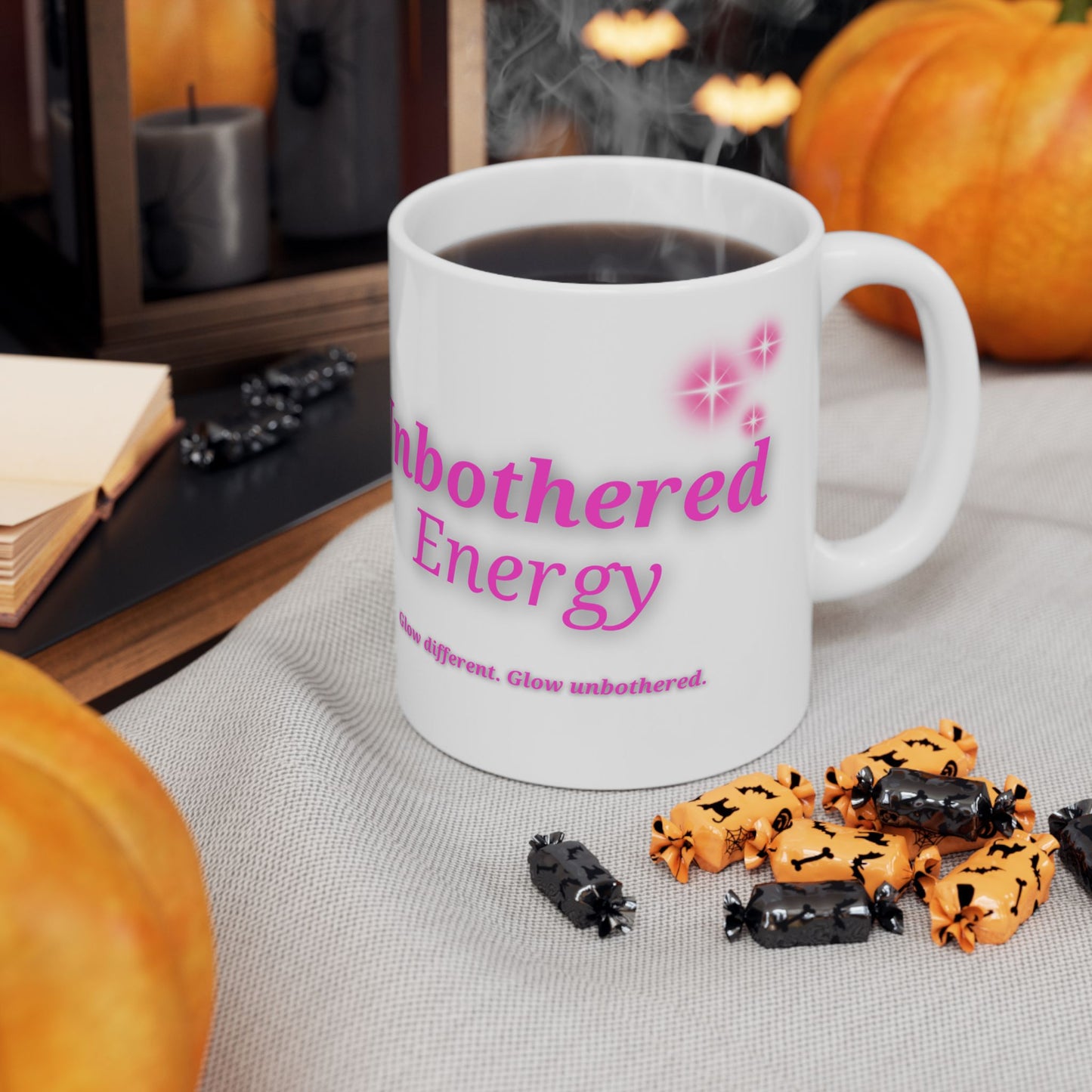 Glow Getta Mug – Unbothered Energy Edition (Pink Font) (Free Shipping)