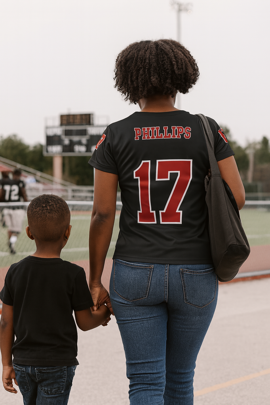 Women's Fan Jersey - Black & Red Tiger