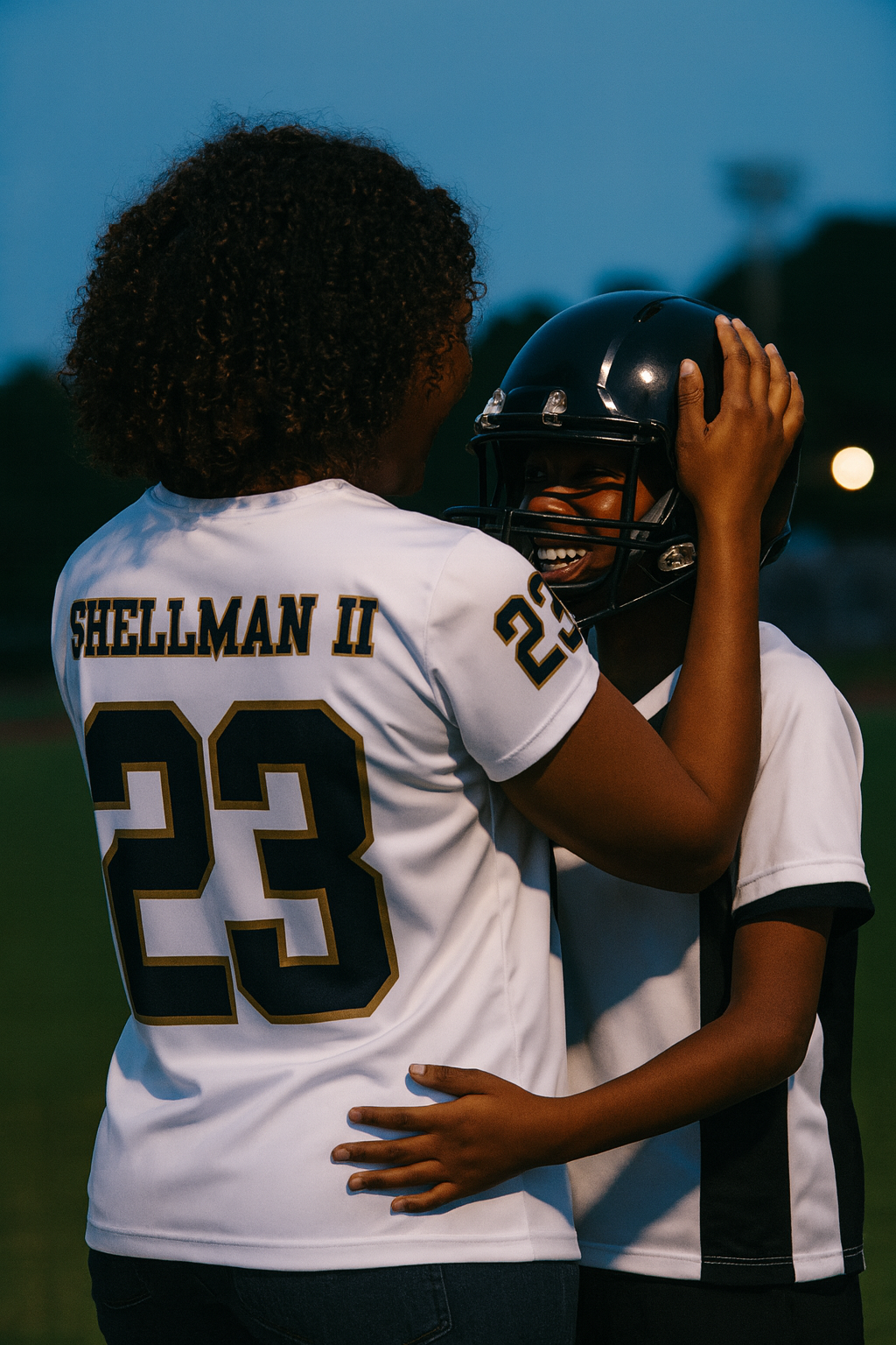 Women's Fan Jersey – White & Navy Falcon