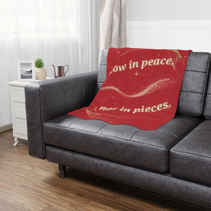 Glow in Peace™ Luxe Throw Blanket – Soft Minky Comfort for Meditation, Healing, Self-Care & Gifts – Deep Red