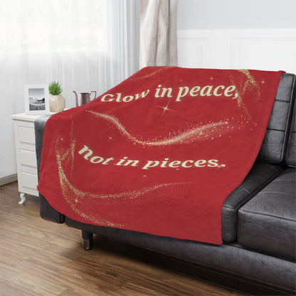 Glow in Peace™ Luxe Throw Blanket – Soft Minky Comfort for Meditation, Healing, Self-Care & Gifts – Deep Red