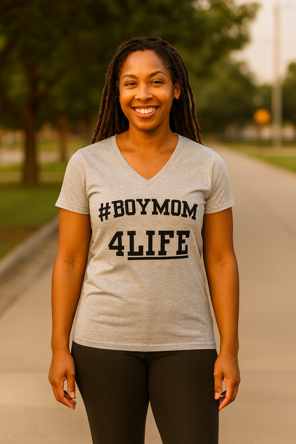 #BoyMom4Life V-Neck Tee
