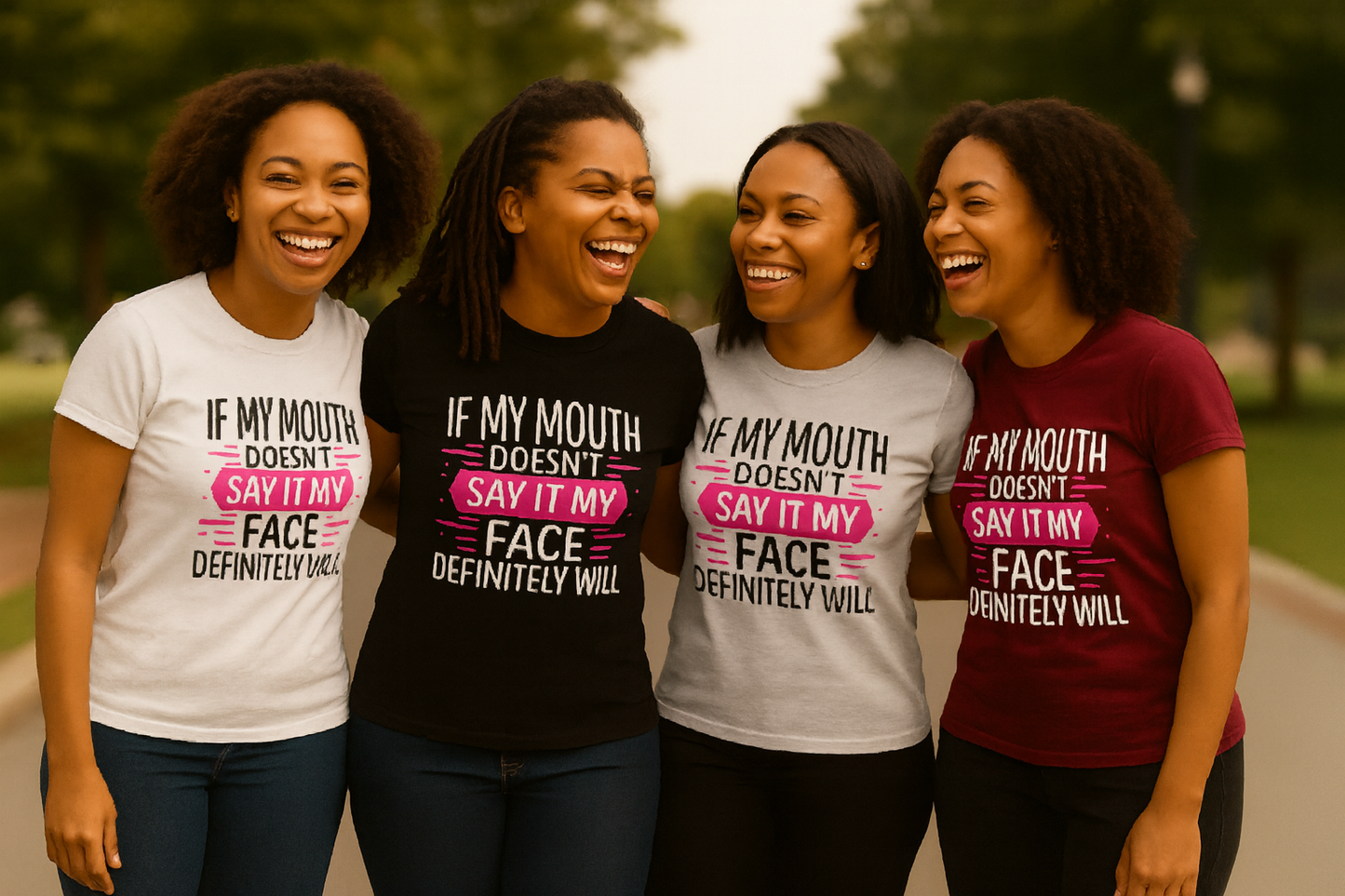 If My Face Could Talk – Bold Women’s Graphic Tee in Black, White, or Silver