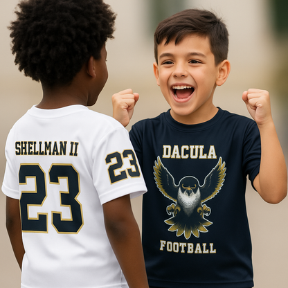 Kid's Fan Jersey – White & Navy Falcon