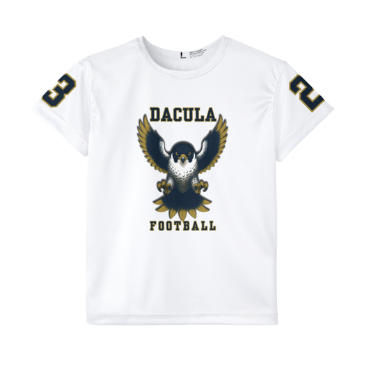 Kid's Dacula Football Jersey — Custom Number (Navy or White)