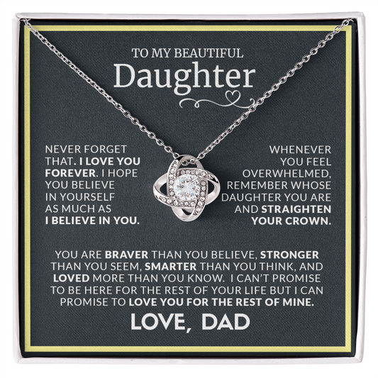 To My Beautiful Daughter | Love Knot Necklace